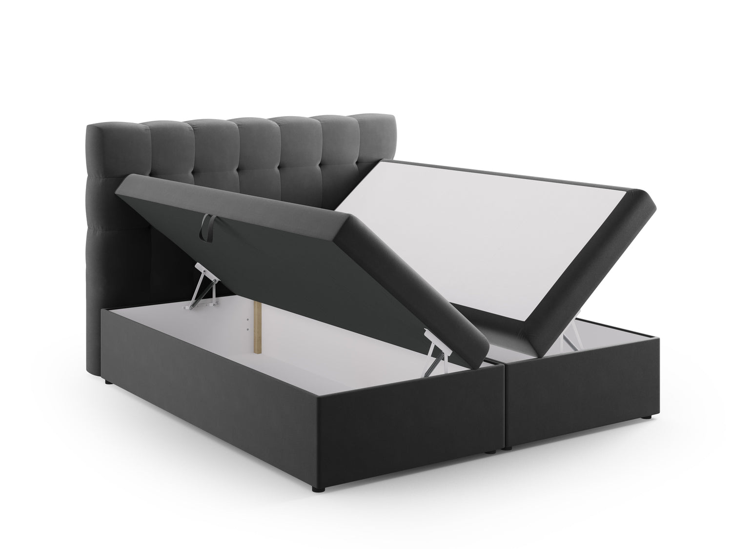 Box spring postelje Mamaia - temno sive