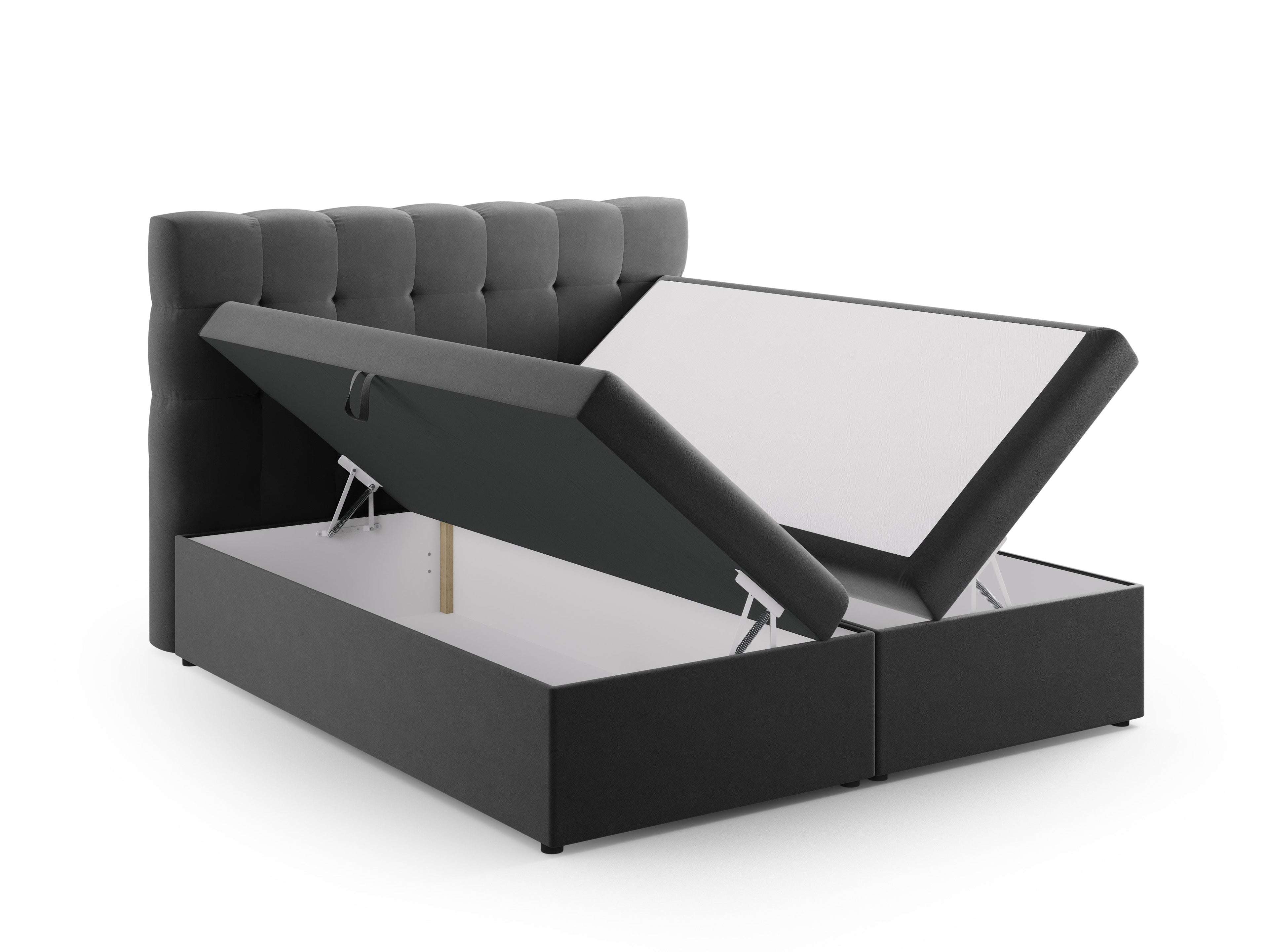 Box spring postelje Mamaia - temno sive