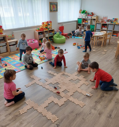 Igrača Leseni puzzli - mesto in cesta
