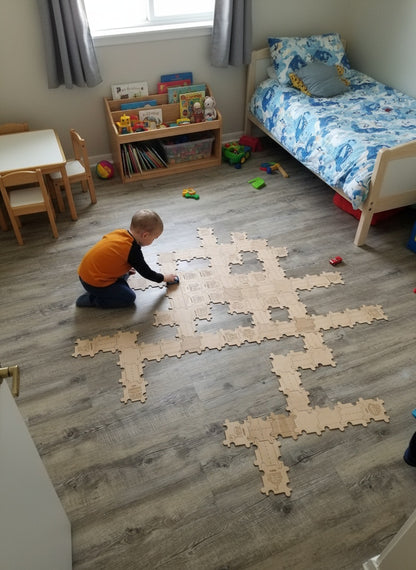 Igrača Leseni puzzli - mesto in cesta